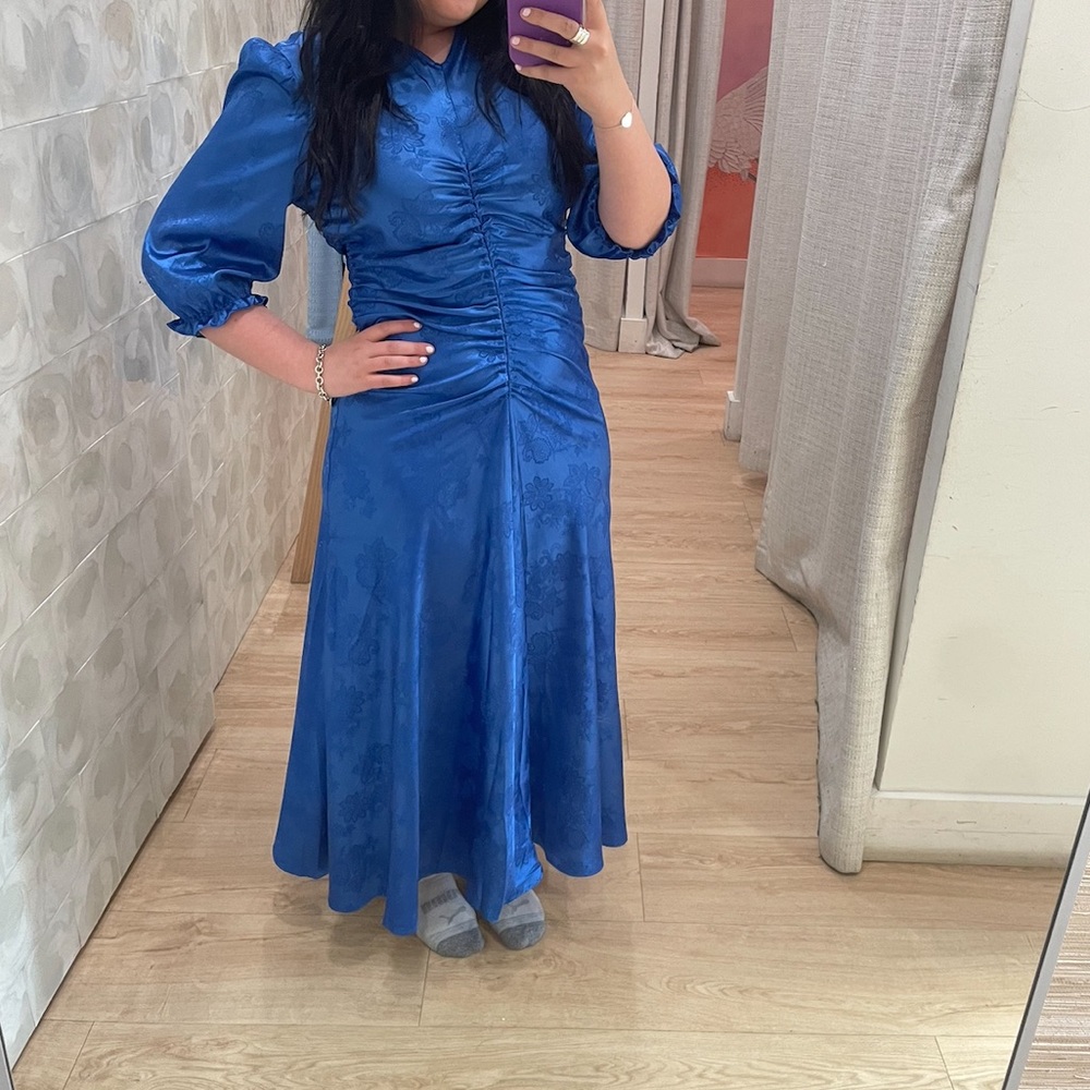 Chic Long Sleeve Blue Dress